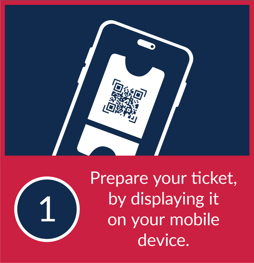 1. Prepare your ticket, by displaying it on your mobile device.