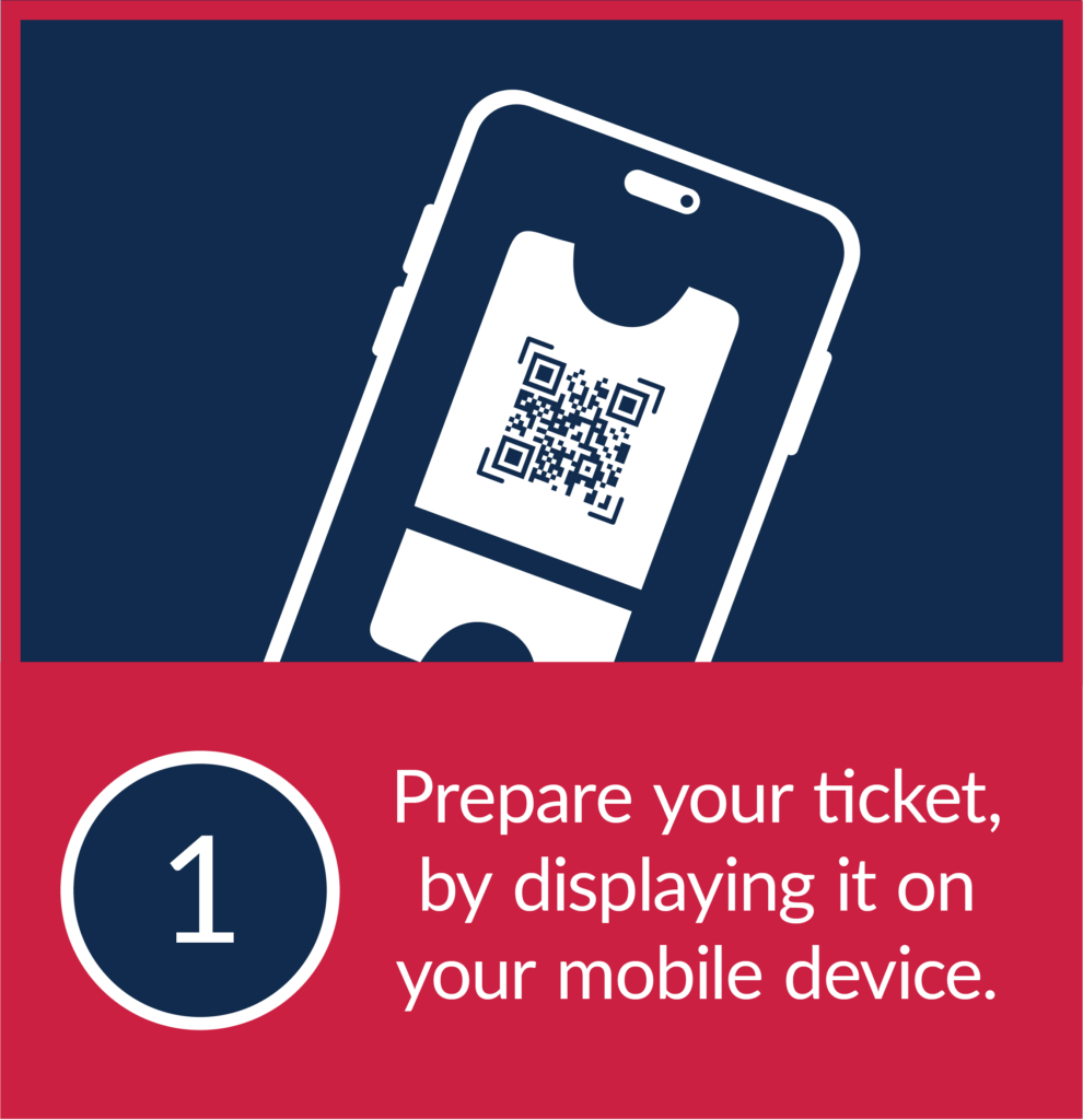 1. Prepare your ticket, by displaying it on your mobile device.